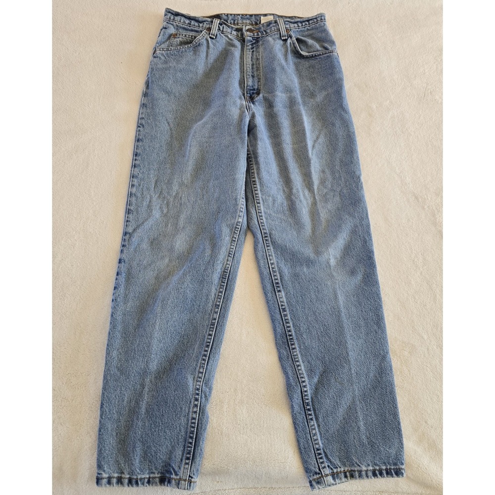 Vintage 90s Levi's 921 Tapered Fit Leg‎ Orange Tab Denim Jeans 14 Short